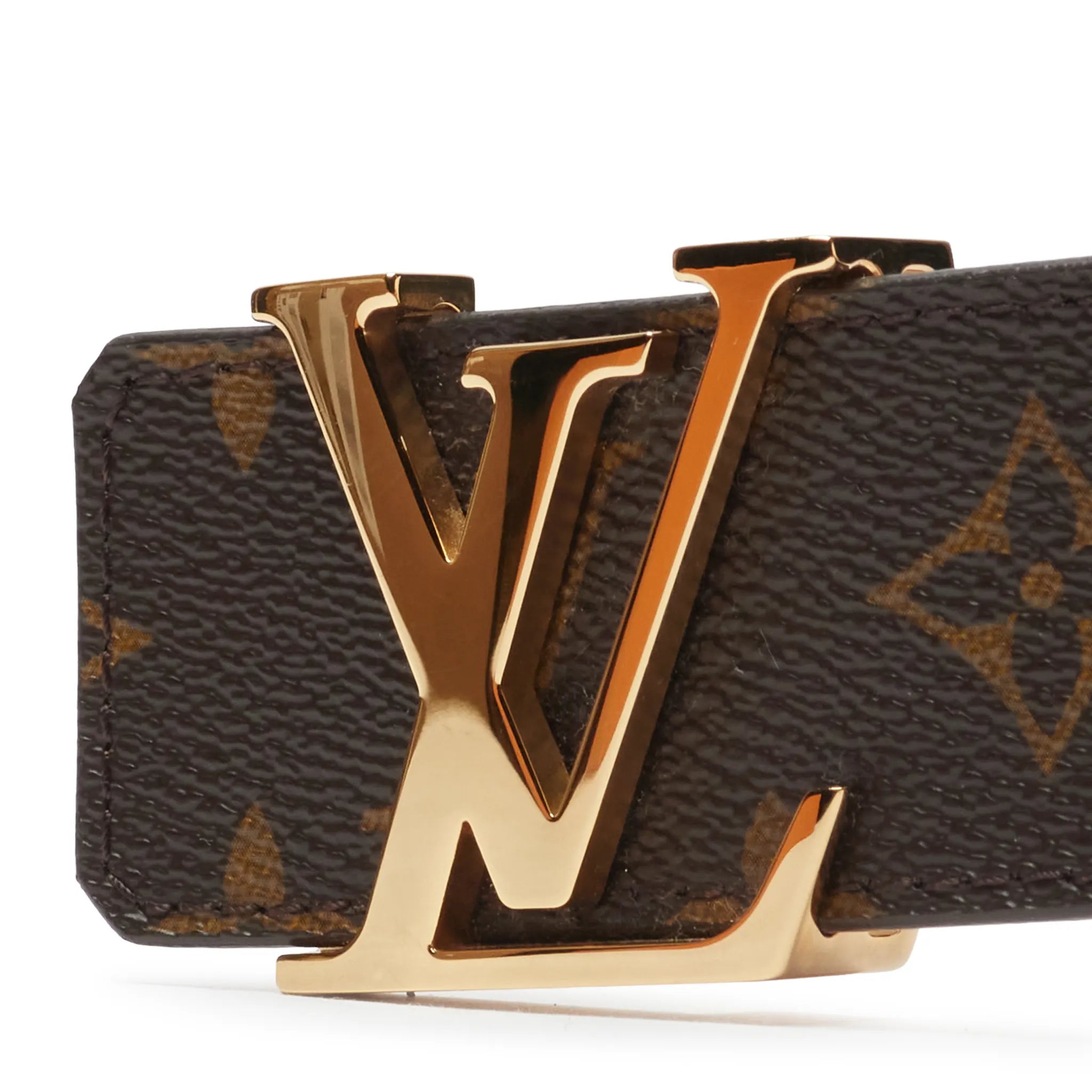 Detailed View of Preloved - Louis Vuitton LV Initiales Monogram 40mm Brown Belt M9608
